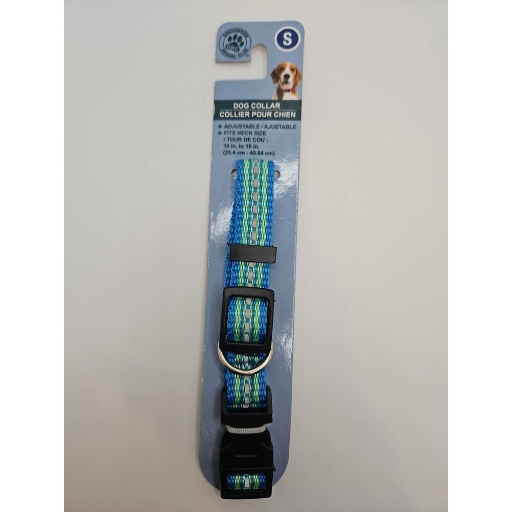 Dog Collar Size S Small Blue Green Adjustable Greenbrier Kennel Club  10-16 In.